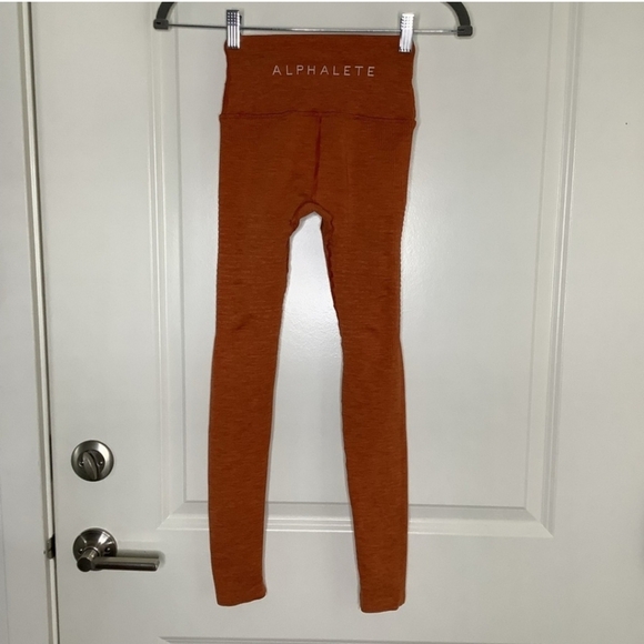 Alphalete Halo Burnt Orange Autumn High Rise Seamless Tight Leggings - Picture 5 of 8